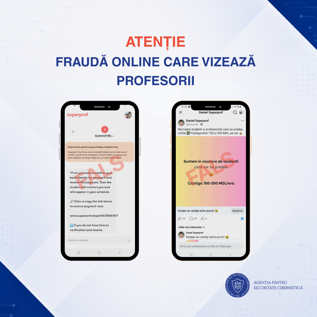 Atenție: tentativă de fraudă care vizează cadrele didactice
